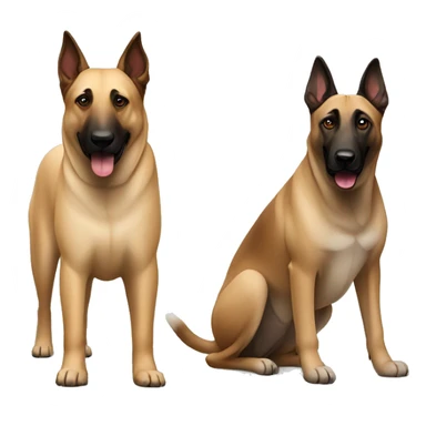 Walking two dogs. Belgian malinois and Anatolian shepherd sticker