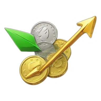 Coins with an arrow sticker