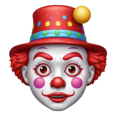 red glitter clown with the sad facial expression sticker