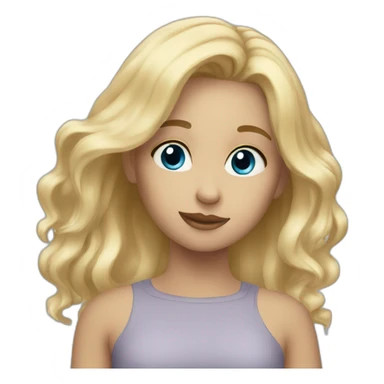 Blond girl blue eys sticker