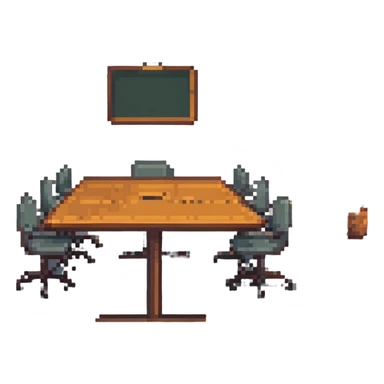 Meeting room in purple colors sticker