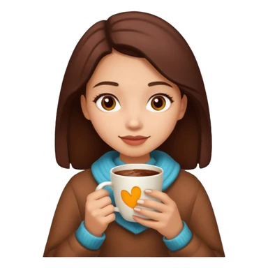 Home vibes, and girl with cacao in hands sticker
