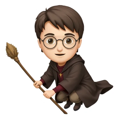Harry potter riding a broomstick sticker