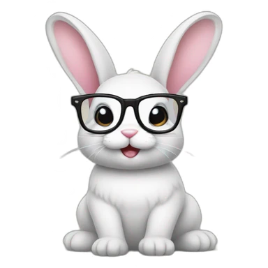 bunny and glasses sticker