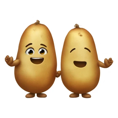 two potato holding hands sticker