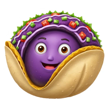 Eggplant inside of taco shell sticker