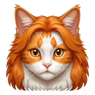 A cute Maine Coon cat crawled on the girl's head sticker