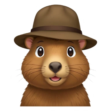 Make me a capybara in a hat sticker