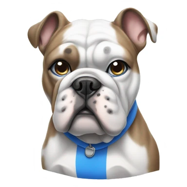 white and blue bulldog sticker
