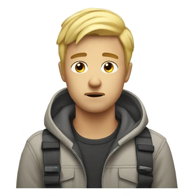 Sad Blonde guy vlogging  sticker
