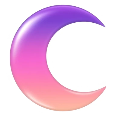 Shiny pastel rose-pink-lavender-violent-gradient crescent moon sunset aesthetic realistic real life scenery landscape sticker