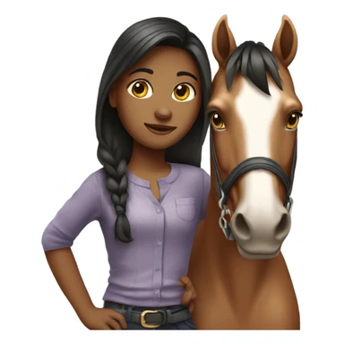 girl with a horse sticker
