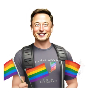 Elon musk gay pride sticker