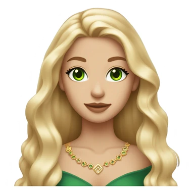 gorgeous long blonde girl cat eye green eyes gold jewlery light skin sticker