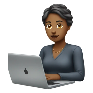 woman working on a computer sticker