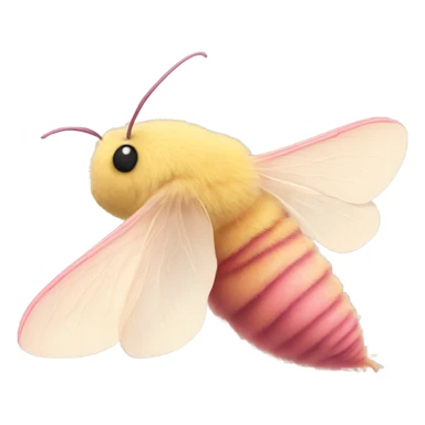 Fluffy Rosy maple moth side profile sticker