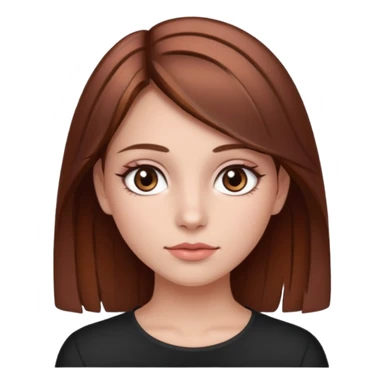 girl with fair skin, brown hair with a few rose gold highlights, and brown eyes sticker