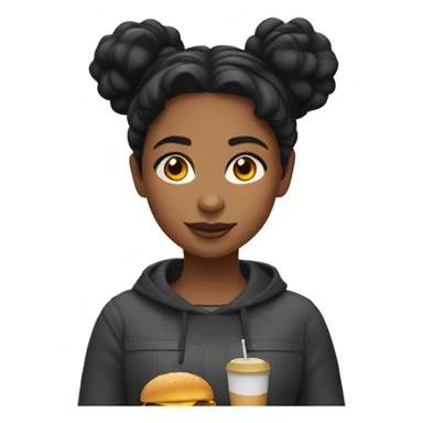 Brown skin girl black hair mcdonald’s  sticker