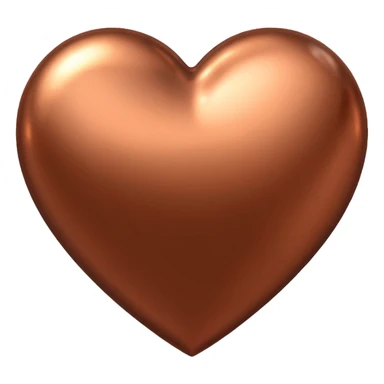 heart with a metallic copper finish sticker