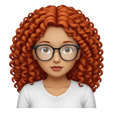 rizada peli roja , trigueña , con lentes y top blanco pelo largo  sticker