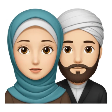 Hijabi girl with beard boy sticker