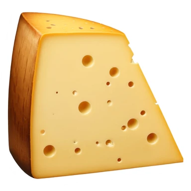 wedge of Comté cheese, yellow interior, brown rind, realistic, minimal, no text sticker