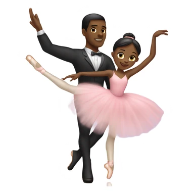 black male ballerina holding black femalw ballerina in the air sticker