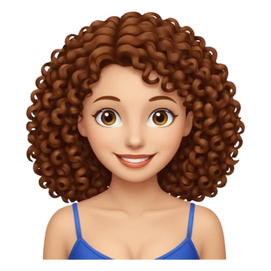 Femme cheveux bouclée brun décolleté  sticker