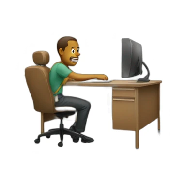 run away from desk sticker