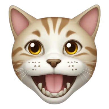Cat with human teeth sticker
