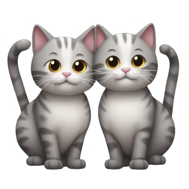 two cats with tails that form a heart sticker