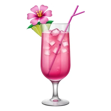 Pink Cocktail with flowers  sticker
