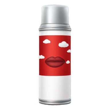 aerosol con un logo de labios rojos  sticker