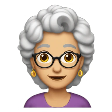 abuela morena sin lentes sticker
