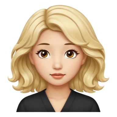 girl with wavy blonde hair with brown eyes asian with eyelashes sticker