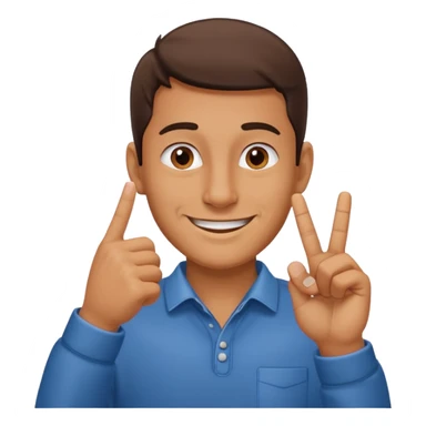 Un hombre introduciendo la nariz entre los dedos mientras hacen gesto de Ok sticker