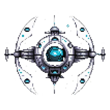 Retro-futuristic space cruiser with round portholes and fins sticker