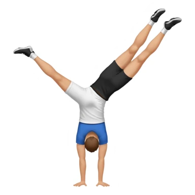 black shorts and t shirt white man one hand handstand sticker