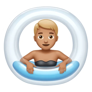 person floating in a tube sticker