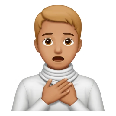 a person who has their own hands around their neck sticker