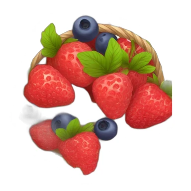 assorted berries in a basket sticker