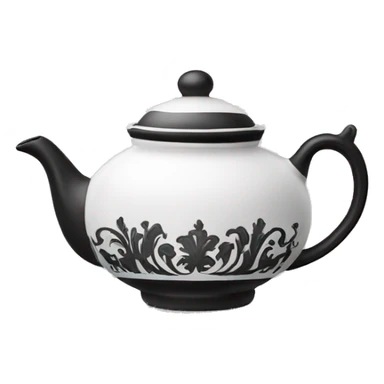 Black and white fancy teapot  sticker