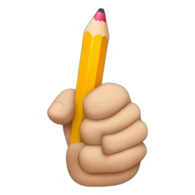 hand holding a big pencil in fist sticker