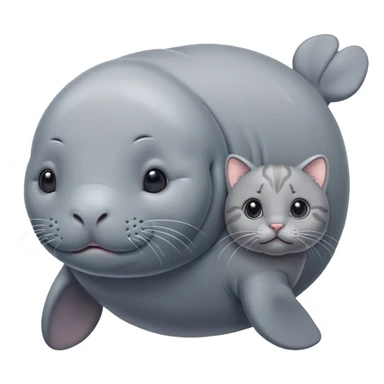 Cute manatee and a gorgeous grey kitty sticker