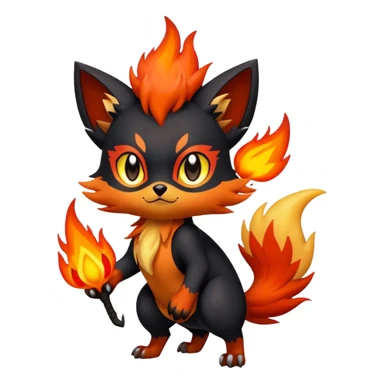 Zorua-Litleo-Litten-Fakémon-hybrid-creature (full body)  sticker