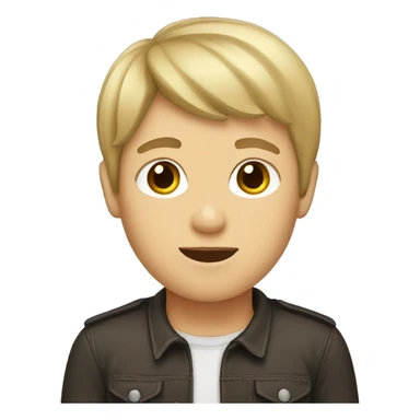 boy with brown hair and blonde bangs sticker