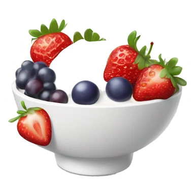 fruit yogurt bowl with strawberries and grapes sticker