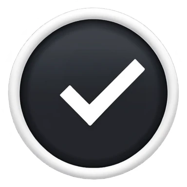 Create a black emoji to look like Facebook's verification badge. sticker