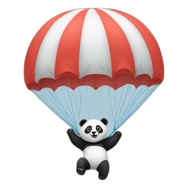 panda en parachute  sticker