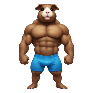 masculine guinea pig body builder  sticker
